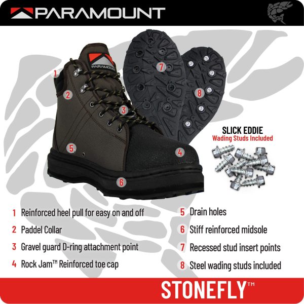 Womens and Youth Stonefly Cleated and Felt Sole Wading Shoe Fly Fishing Boot